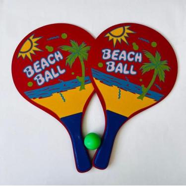 Imagem de Kit Frescobol Beach Ball 2 Raquetes e 1 Bola Praia Piscina Verão - FX
