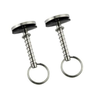 Imagem de Puxador de tampa de escotilha marítima com botão de pino oculto de mola para iate de barco de pesca, levantador de tração de tampa de escotilha de aço inoxidável 316 e junta de borracha e mola (4,