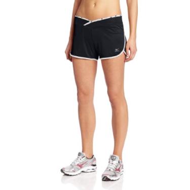 Imagem de Mizuno Short feminino de corrida DryLite Meridian, preto/branco, GG