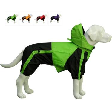 Imagem de Pet Apparel Roupas para cães grandes Capa de chuva para animais de estimação Casaco de chuva para cães grandes Vermelho verde impermeável (G-GG, verde)