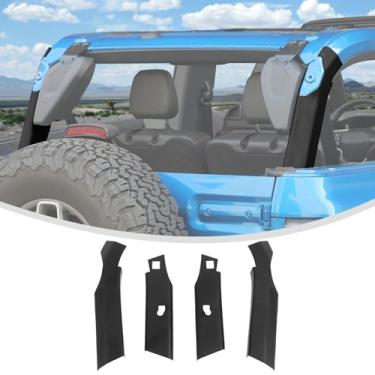 Imagem de Linskip Capas protetoras de barra de rolo adequadas para acessórios de porta 2021 2022 2023 2024 Ford Bronco 2, proteção de tinta D-Pillar, protetores de barra de rolo para acessórios externos Bronco