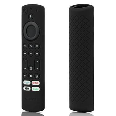Imagem de Capa de substituição para Insignia/Toshiba edição 2020-2021 Firetv capa de controle remoto preta silicone protetor cobertura total acessórios com cordão - LEFXMOPHY