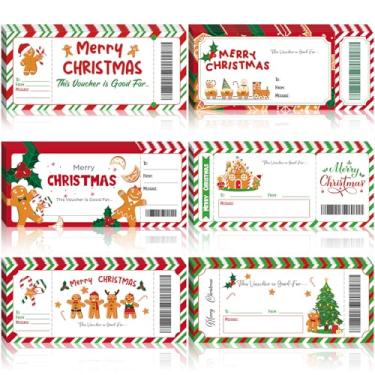 Imagem de Tenare 48 vouchers de Natal, cupons de gengibre, cupons de Natal em branco, vales de presente, clientes resgatam vouchers cartões para festa de Natal, 10 x 23 cm, para presentear familiares e amigos
