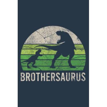 Imagem de Brother Dinosaur 2 kids Funny Big Little Brothersaurus 2020: Study Notebook, 6 x 9 inches, 120 pages
