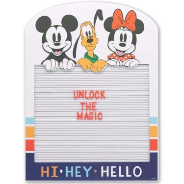Imagem de Disney Mickey Mouse, Pluto e Minnie Hi Hey Hello Letterboard Decoração de parede - Quadro de letras divertido da Disney com conjunto de letras para casa