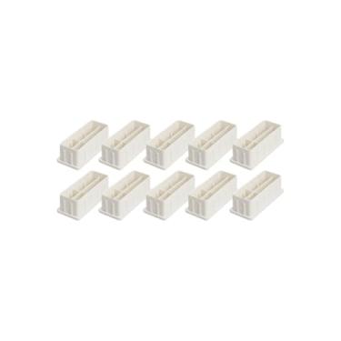 Imagem de 24 Ponteiras Pés E Tampas Interna Tubo Perfil Metalon 7x3cm (Branco)