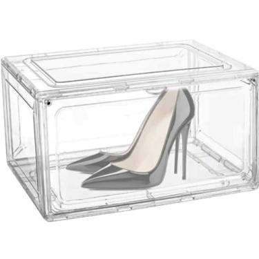 Imagem de Caixa Transparente Acrílico Multifuncional Com 1 Abertura Frontal E Fechamento Magnético Box Proteção Anti Poeira Sapato (2)