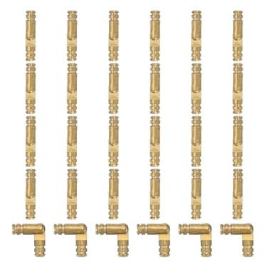 Imagem de PATIKIL Dobradiças ocultas de latão, 2 x 0,4 cm, 30 peças, dobradiças invisíveis, suporte dobrável, dobradiça cilíndrica oculta, para joias DIY, porta de armário, caixa de madeira, ouro