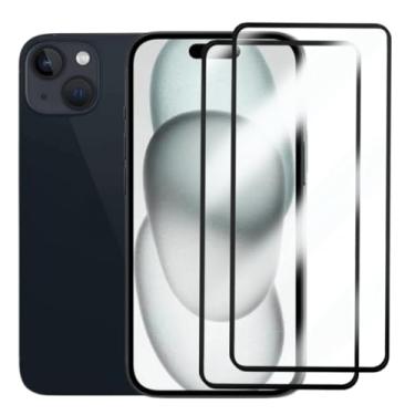Imagem de Película de Vidro 3D para iPhone 15 Plus, 6.7 Polegadas, Kit com 2 Unidades, Proteção Total da Tela