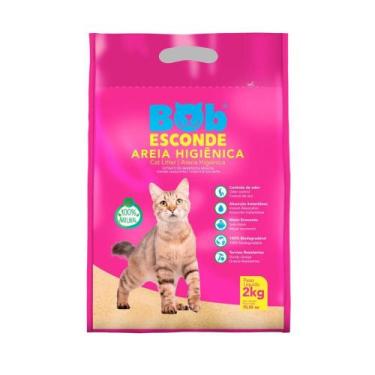 Imagem de Areia Higiênica Mandioca Bob Esconde Para Gatos 2kg - AMAFIL
