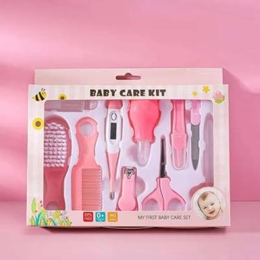 Imagem de Kit Banho e Cuidados para Bebê – 10 Peças Essenciais para Higiene Infantil (rosa)