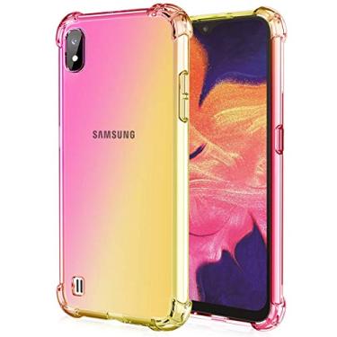 Imagem de Ueokeird Capa protetora para celular Galaxy A10 para Galaxy A10, transparente, fina, antiarranhões, flexível, à prova de choque, para Samsung Galaxy A10, rosa