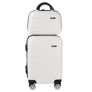 Imagem de Kit Mala de Bordo Silent Ipanema + Frasqueira - Padrão ANAC | Rígida em ABS | 4 Rodas Duplas 360° | Cadeado Numérico Integrado | Leve e Resistente (Branco)
