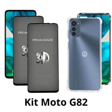 Imagem de 2UN Película 3D Privacidade + Capa Transparente para Motorola Moto G82
