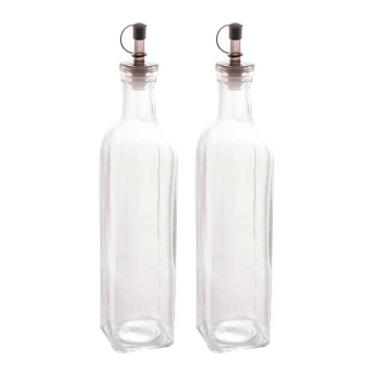 Imagem de Kit 2 Garrafas para Azeite de Vidro com Tampa Lyor 510ml