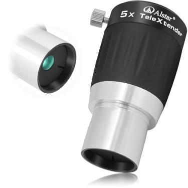 Imagem de Alstar Lente Barlow 5X, metal de 3,18 cm, 4 elementos, acessório de telescópio apocromático premium multirevestido TeleXtender para observação planetária astronômica
