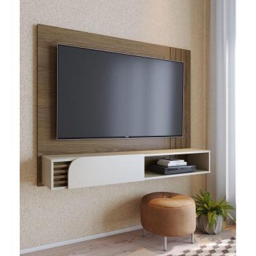 Imagem de Painel Suspenso Jurerê para TV de até 55 Polegadas Amêndoa/ Off White Matte - Colibri 