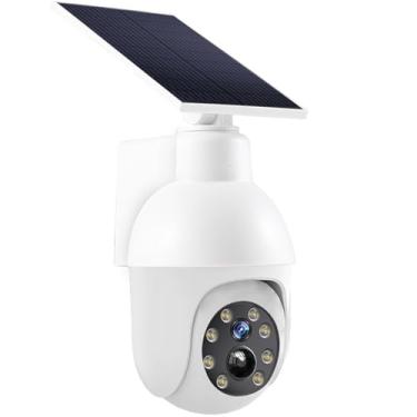 Imagem de Sensor de vigilância analógico alimentado por energia solar de alto brilho, luz vermelha intermitente pode simular câmera CCTV falsa, melhorar a segurança doméstica, adequada para iluminação de