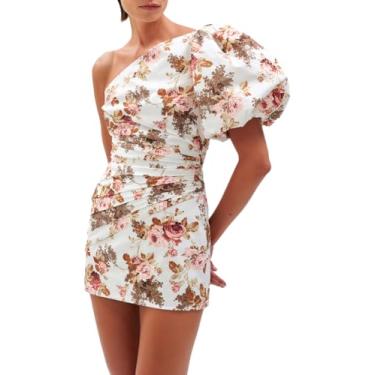 Imagem de Ronny Kobo Vestido Garda feminino de manga única, Floral mudo, P