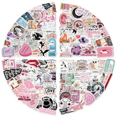 Imagem de 200 peças de adesivos de livros para Kindle, pacote de adesivos holográficos de livros para leitores adultos Booktok adesivos de vinil presentes para amantes de livros adesivos de vinil glitter para