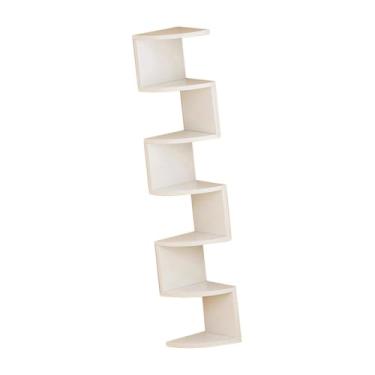 Imagem de Yajuyi Prateleira de canto de parede de 7 camadas para armazenamento e exibição Salvando estantes de canto organizador de canto para quarto banheiro da, Branco