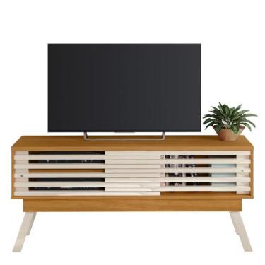 Imagem de Rack Bancada de TV 65 Pol 150cm Keli Z10 Off/Cinamomo - Mpozenato, Off