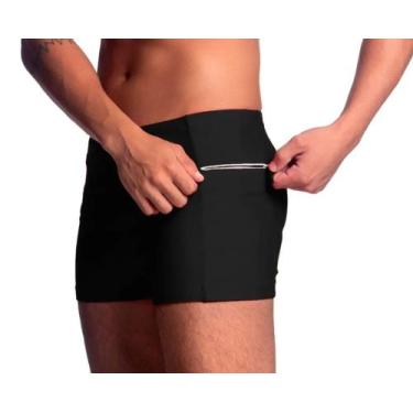 Imagem de Sunga Boxer Masculina Com Bolso Moda Praia Proteção Uv50 - Star Gold S