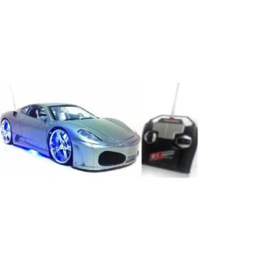 Imagem de Carrinho Ferrari Controle Remoto com Led nas Rodas e Neon - Prata - Pe