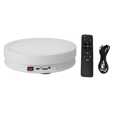 Imagem de Suporte de Exibição Rotativa, 360 Graus 8.7in Plataforma Giratória Eletrônica Com Controle Remoto, Luzes LED Coloridas Personalizáveis, para Shows de Produtos Fotográficos,