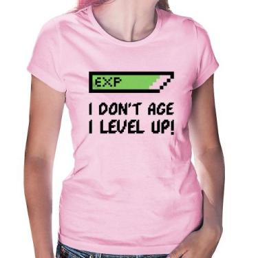 Imagem de Baby Look I Don't Age, I Level Up - Foca na Moda, Rosa bebê, G