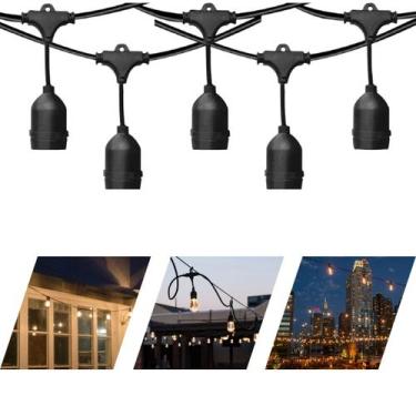 Imagem de Varal Cordão De Luzes 5m Com 10 Bocais E27 Bivolt P/ Festas - MGC