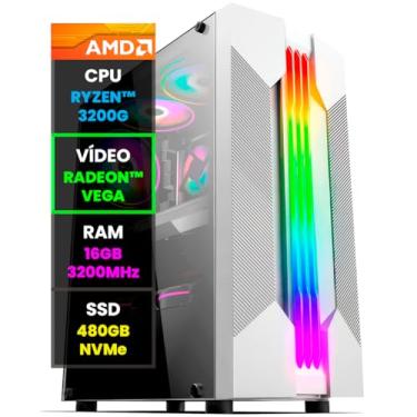 Imagem de Pc Gamer Computador Completo NoLag Amd Ryzen Kit Branco