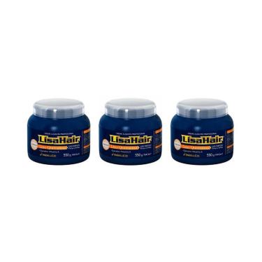 Imagem de Creme Alisante Lisahair Liso Queratina 550G - Kit Com 3Un