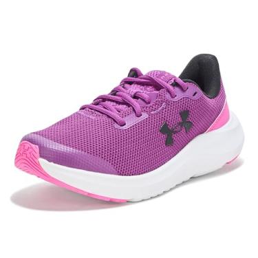 Imagem de Under Armour Tênis feminino Grade School Pursuit 4, (514) Andromeda Roxo/Rosa Rebelde/Preto, 19