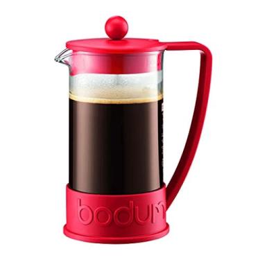 Imagem de Bodum Brasil Prensa Francesa Cafeteira com Vidro Borossilicato Carafe, 34 Onças, Vermelho Quente