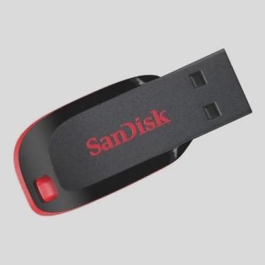 Imagem de Pen Drive Sandisk 32GB Z50 Cruzer Blade Preto e Vermelho