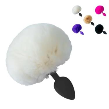 Imagem de Plug Anal De Silicone Pequeno Com Rabo De Coelho Sensações Atraentes Prazer Único Brinquedo Sexual [BRANCO]
