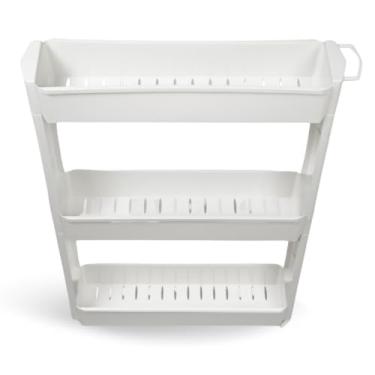 Imagem de Armário Carrinho Organizador Multiuso com Rodinhas Banheiro Lavanderia Cozinha Quarto (Branco)