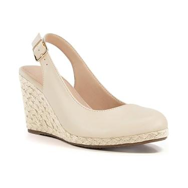 Imagem de Lvemas Sandálias Femininas De Salto Alto, Alpargatas, Bico Fechado, Plataforma, Bege, Tamanho 6