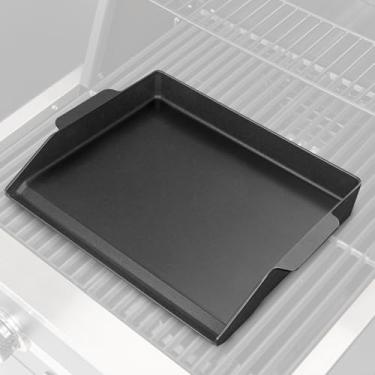 Imagem de GORGERILA Chapa Para Grelha A Gás, Universal De Ferro Fundido 23" X 16" Fogão Gás Weber Nexgrill, Elétrica Carvão Topo Plano, Panela Cozinhar Ao Ar Livre, Acessório Churrasco Acampamento E Teppanyak