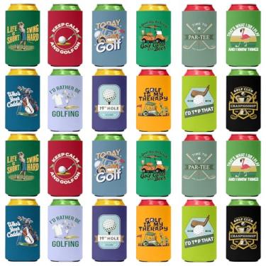 Imagem de Pop Nordic Capas Para Latas De Cerveja Golfe, Pacote Com 24 Lembrancinhas Festa Porta-Latas Neoprene Reutilizável, Térmicas, Presentes Engraçados Jogadores Golfe