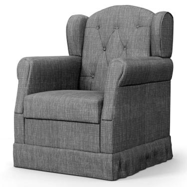 Imagem de Poltrona De Amamentação Fixa Letícia Linho Cinza Escuro - Phoenix