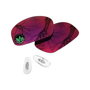 Imagem de Raydi Lentes de reposição de policarbonato e protetores de nariz para óculos de sol retangulares RayBan RB3445 61 mm - Espelho Midnight Sun - Polarizado