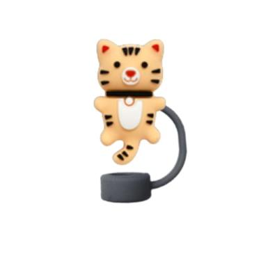 Imagem de Tampa Protetora de Silicone para Canudo 10mm, Acessórios para Copo Garrafa Stanley (GATINHO 2)