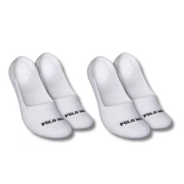 Imagem de Kit 2 Pares Meia Polo Wear Sapatilha Algodão Com Silicone, Branco, 39 