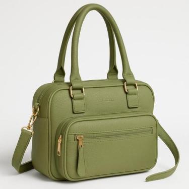 Imagem de Bolsa Feminina Couro Ombro Tiracolo Preta Média Casual Moda! - Outra, 