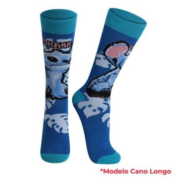 Imagem de Meia Infantil Juvenil Disney Stitch e Angel Lupo, 37-44, 2770, Azul mi