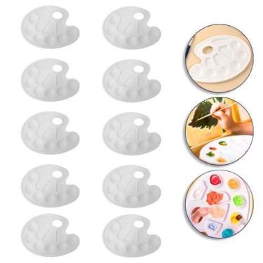 Imagem de Kit 10 Bandejas Paleta Godê Para Pinturas Tinta Aquarela Escolar Artes