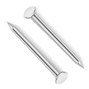 Imagem de Etauwe Pregos de hardware de 2,5 cm, pregos planos de aço inoxidável, pregos de madeira, pregos de parede, pregos comuns, 500 peças