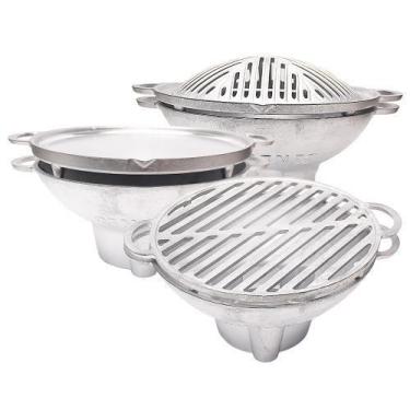 Imagem de Churrasqueira Gengiskan Alumínio Fundido Completa - 2 Grelhas - 1 Chap